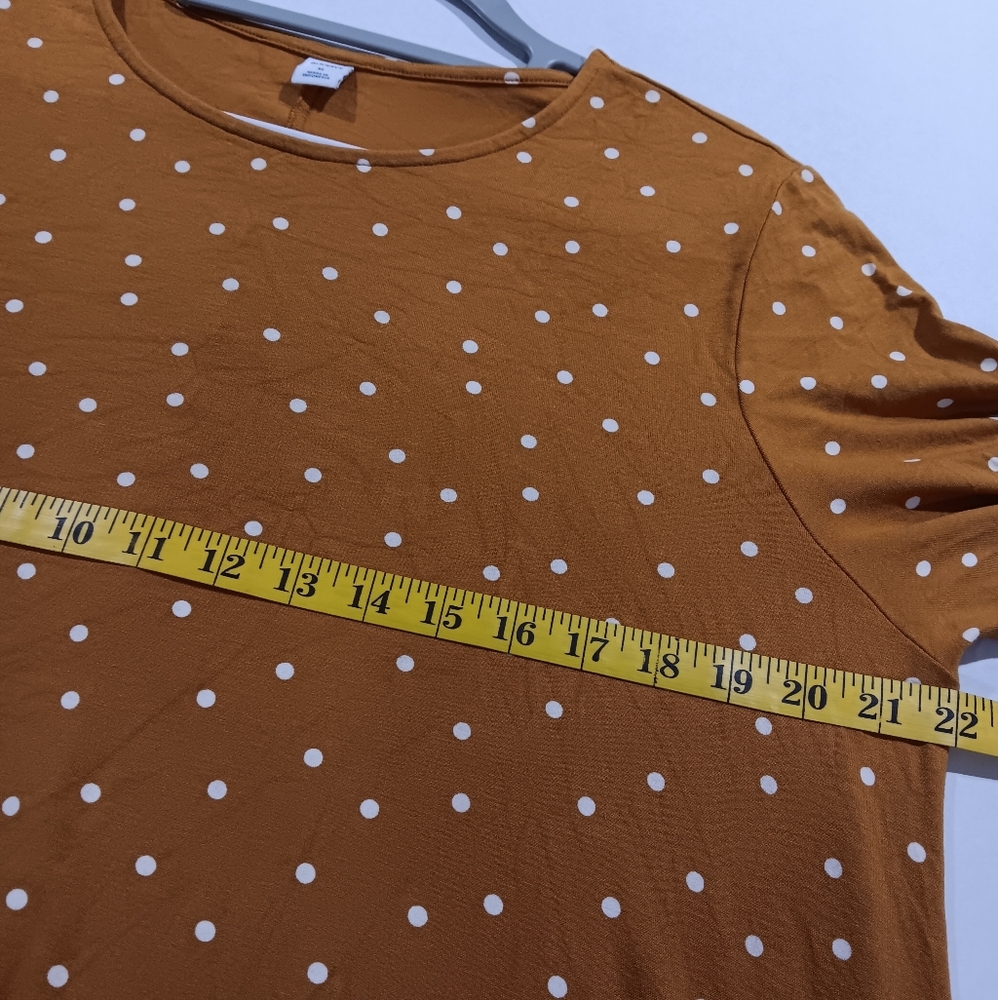 Old Navy (Size XL) Mustard Yellow & White Polka Dot Long Sleeve Shirt Dress - Picture 8 of 12